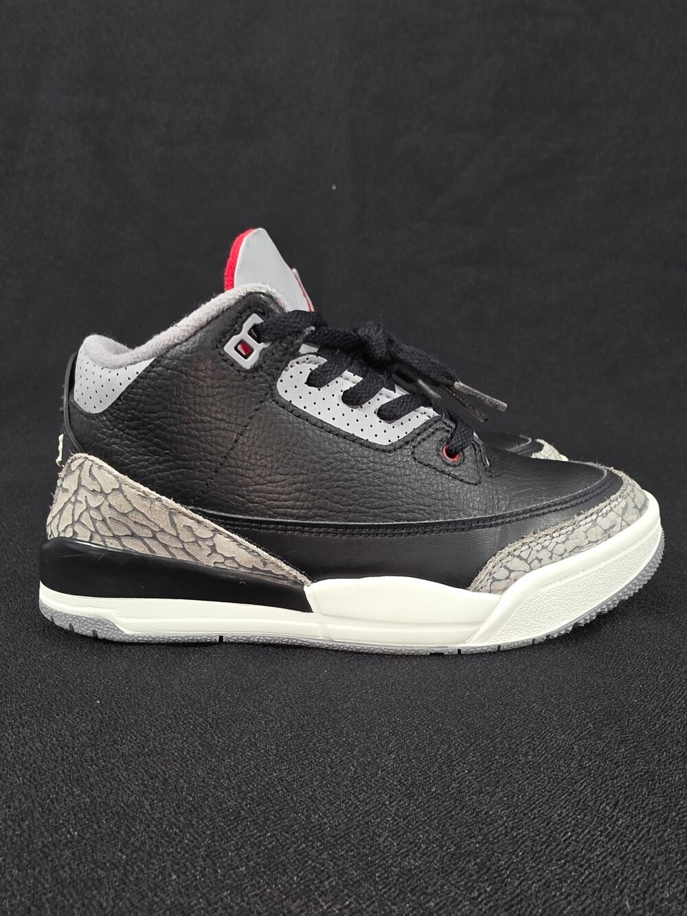 Nike Air Jordan 3 Retro OG Black Cement 2024 Leather Size 2.5Y Preschool